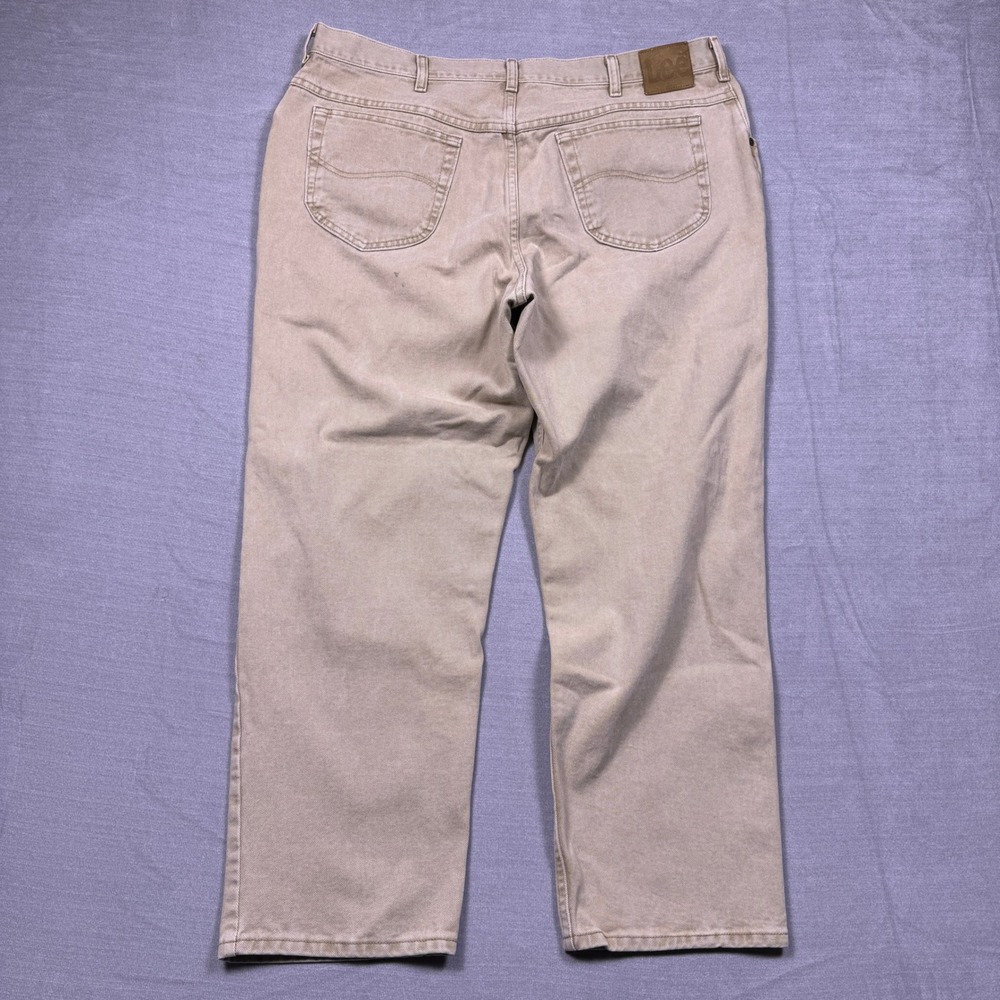 Lee Jeans Mens 42 x 29 Tan Straight‎ Leg Cotton Pants Khaki Casual - Picture 2 of 10